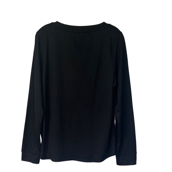 Steve Madden Long Sleeve Shirt Womens Large Black - Picture 2 of 7